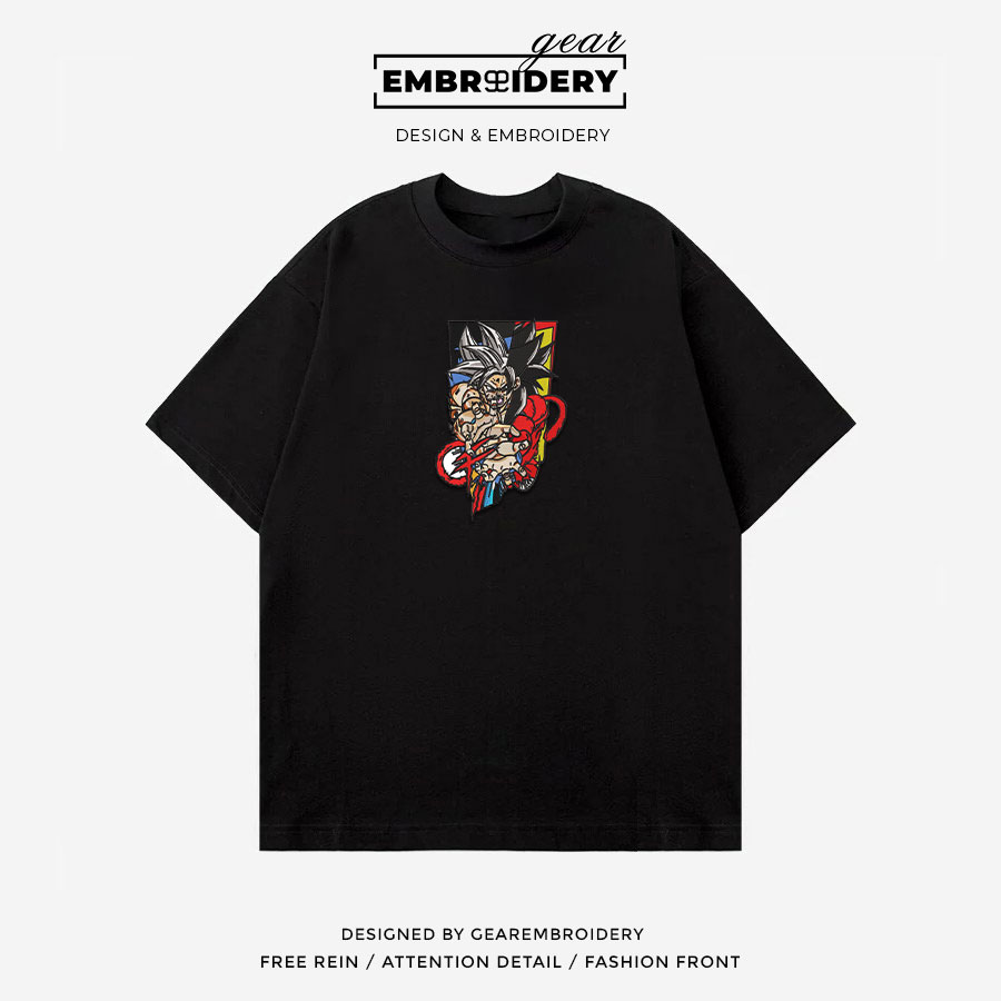 Goku kamehameha Dragon Ball Anime Embroidered Design Personalized Embroidered T Shirt Sweatshirt Hoodie Clothing DB039