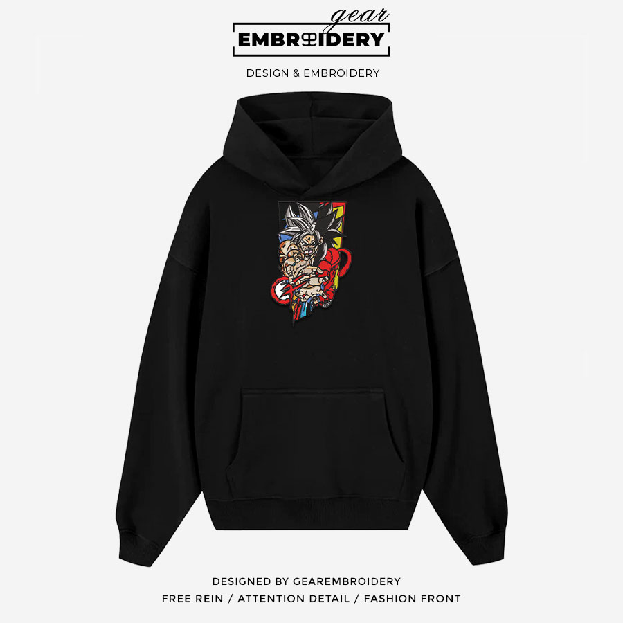 Goku kamehameha Dragon Ball Anime Embroidered Design Personalized Embroidered T Shirt Sweatshirt Hoodie Clothing DB039