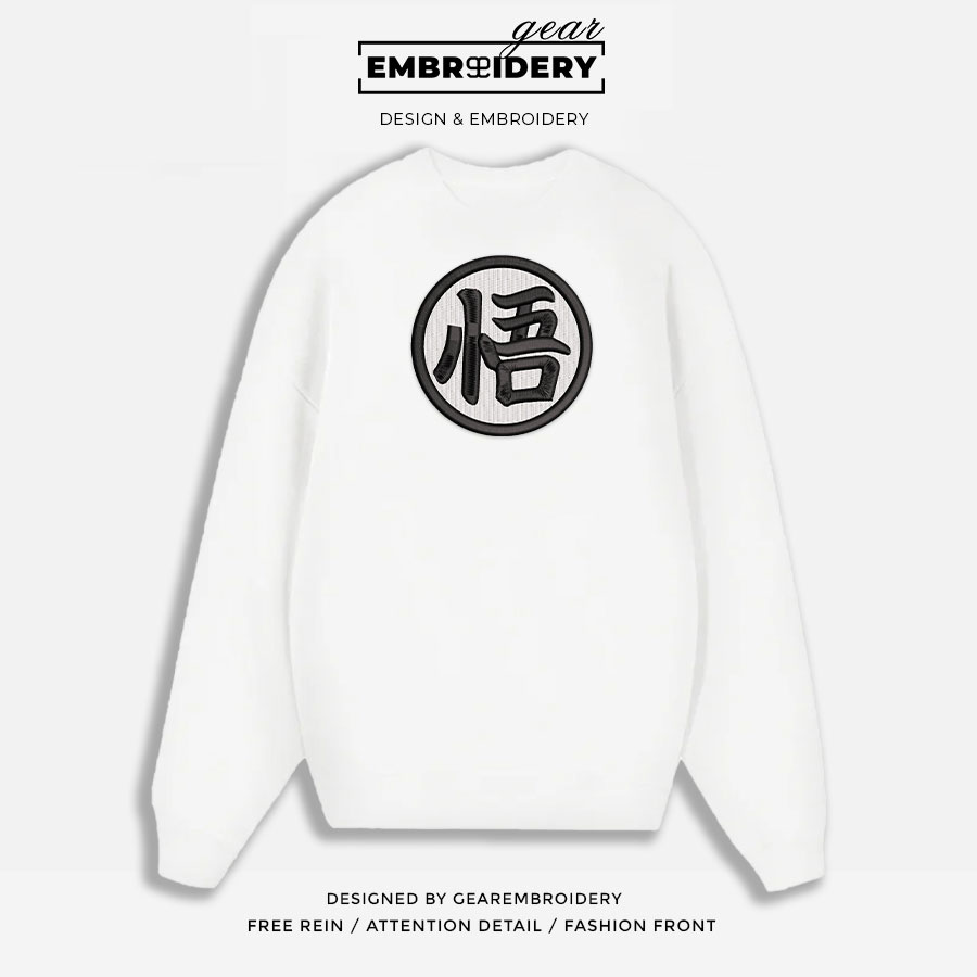 Goku logo Dragon Ball Anime Embroidered Design Personalized Embroidered T Shirt Sweatshirt Hoodie Clothing DB040