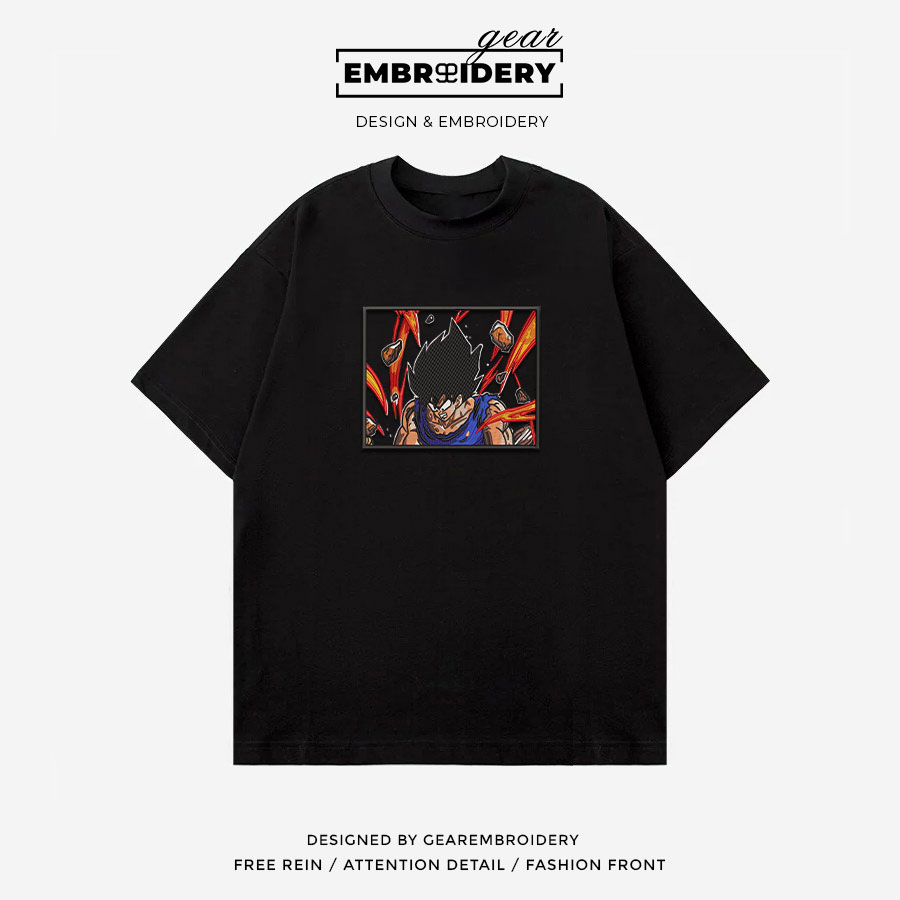 Goku power Dragon Ball Anime Embroidered Design Personalized Embroidered T Shirt Sweatshirt Hoodie Clothing DB045