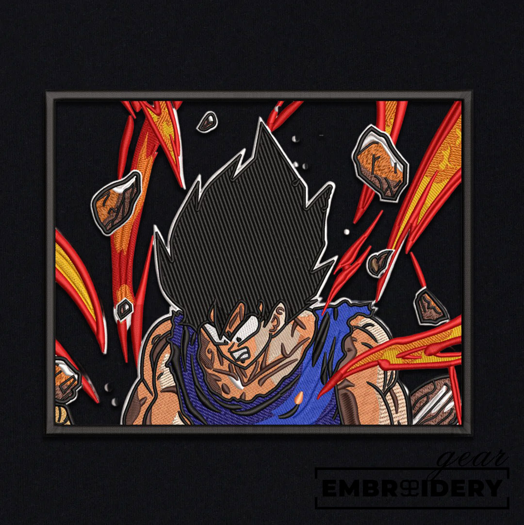 Goku power Dragon Ball Anime Embroidered Design Personalized Embroidered T Shirt Sweatshirt Hoodie Clothing DB045