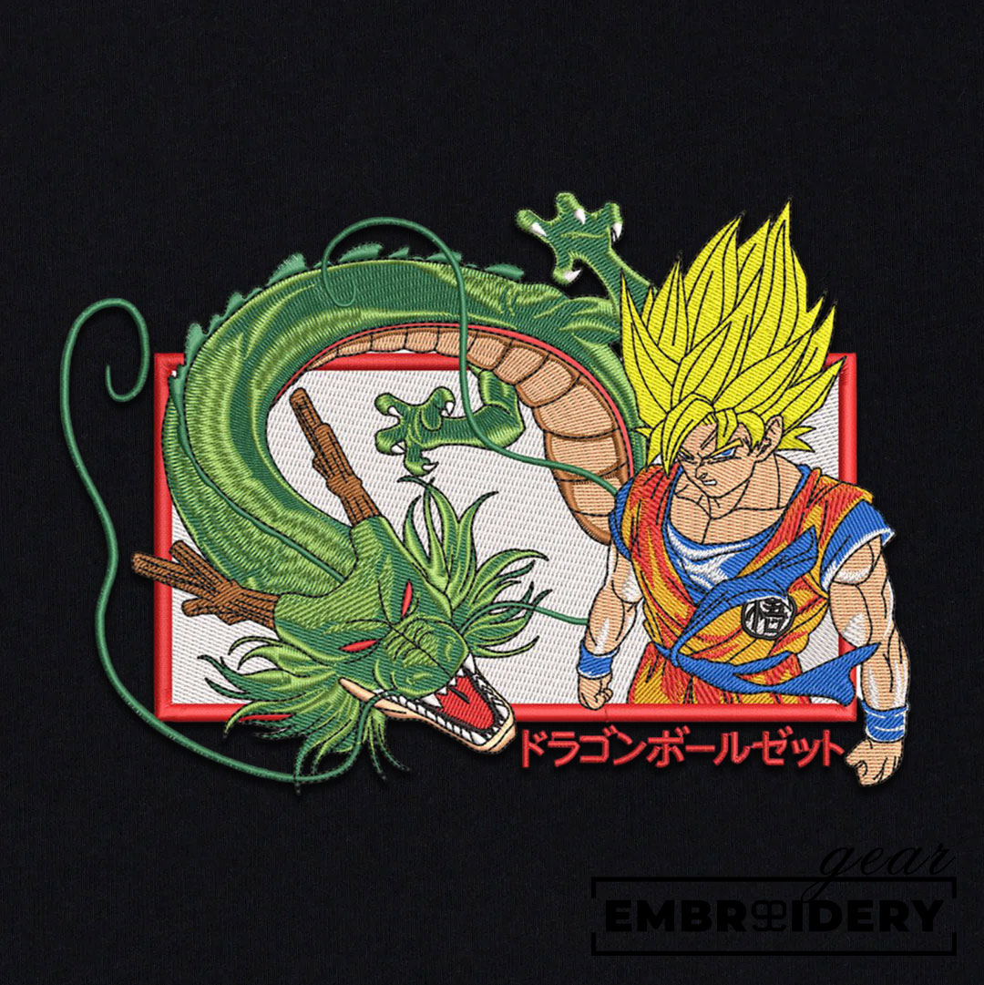 Goku shenron Dragon Ball Anime Embroidered Design Personalized Embroidered T Shirt Sweatshirt Hoodie Clothing DB023