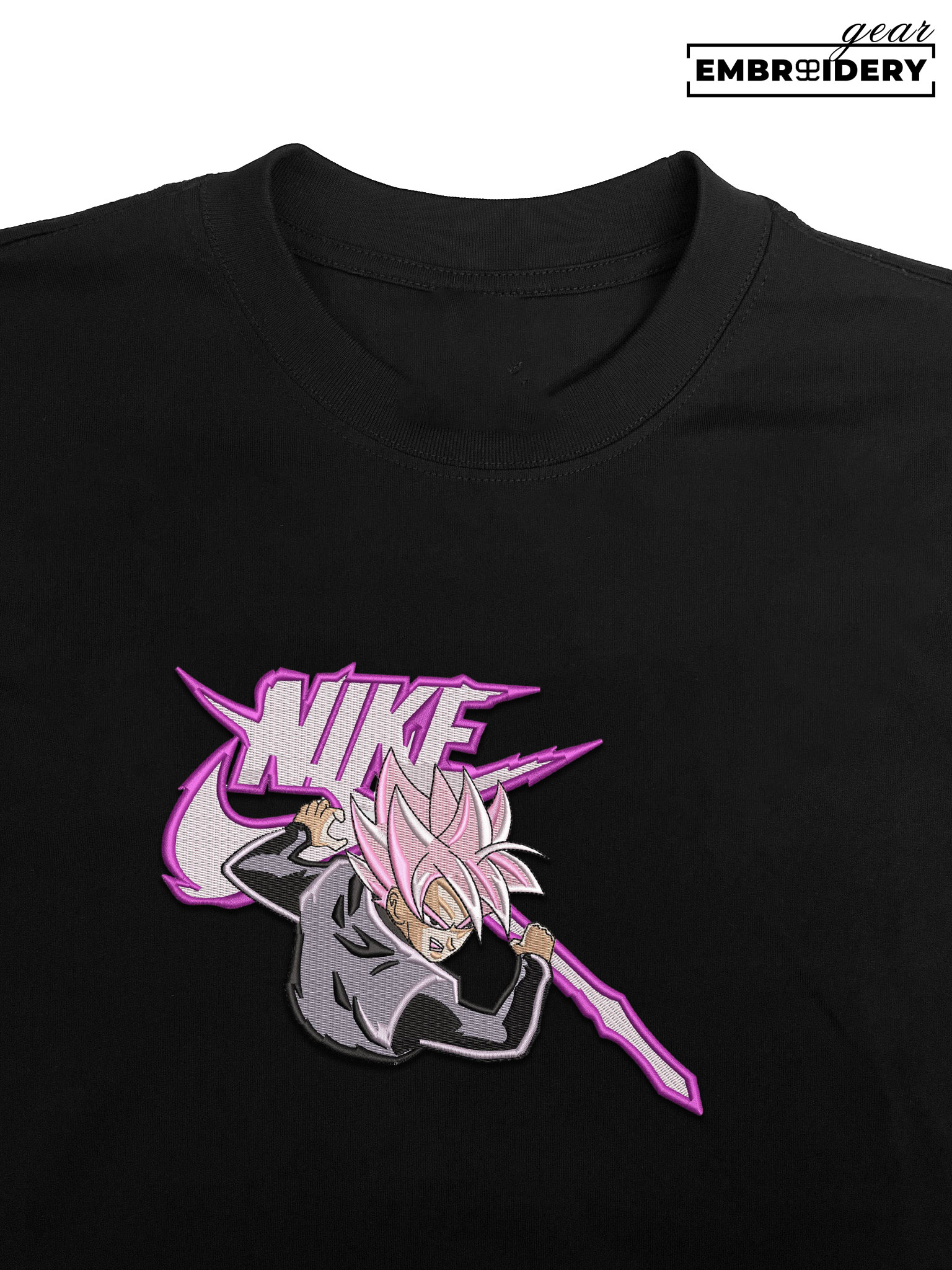 Goku ssj rose nike nike Dragon Ball Anime Embroidered Design Personalized Embroidered T Shirt Sweatshirt Hoodie Clothing DB046