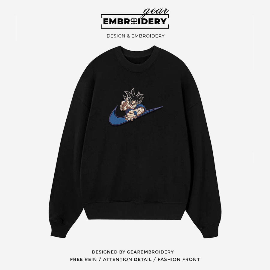 Goku swoosh nike Dragon Ball Anime Embroidered Design Personalized Embroidered T Shirt Sweatshirt Hoodie Clothing DB048