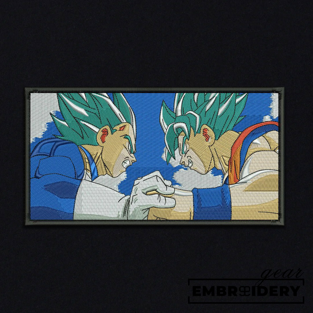 Goku vs vegeta Dragon Ball Anime Embroidered Design Personalized Embroidered T Shirt Sweatshirt Hoodie Clothing DB051