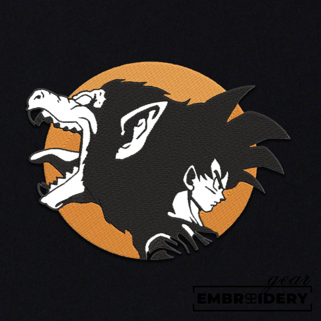 Goku x monkey Dragon Ball Anime Embroidered Design Personalized Embroidered T Shirt Sweatshirt Hoodie Clothing DB054