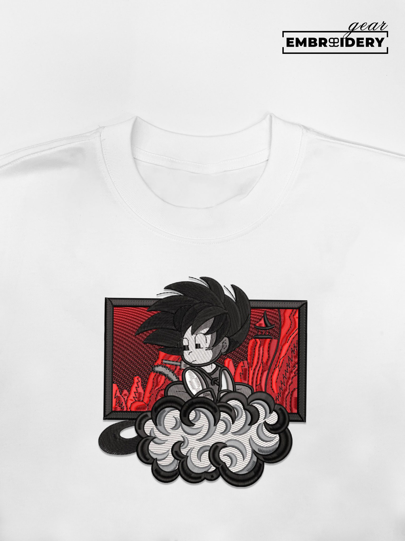 Kid goku cloud Dragon Ball Anime Embroidered Design Personalized Embroidered T Shirt Sweatshirt Hoodie Clothing DB057