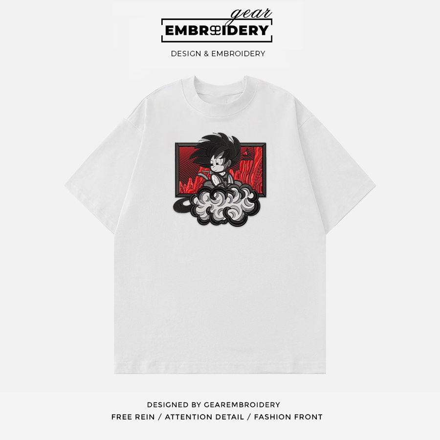 Kid goku cloud Dragon Ball Anime Embroidered Design Personalized Embroidered T Shirt Sweatshirt Hoodie Clothing DB057