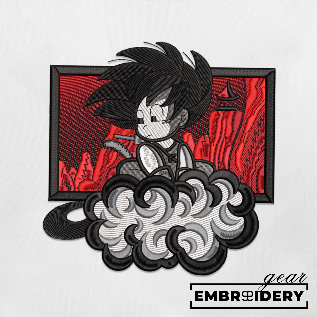 Kid goku cloud Dragon Ball Anime Embroidered Design Personalized Embroidered T Shirt Sweatshirt Hoodie Clothing DB057