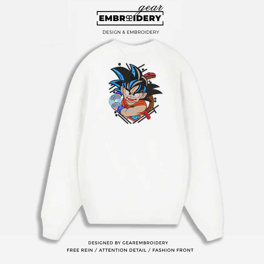 Kid goku Dragon Ball Anime Embroidered Design Personalized Embroidered T Shirt Sweatshirt Hoodie Clothing DB058