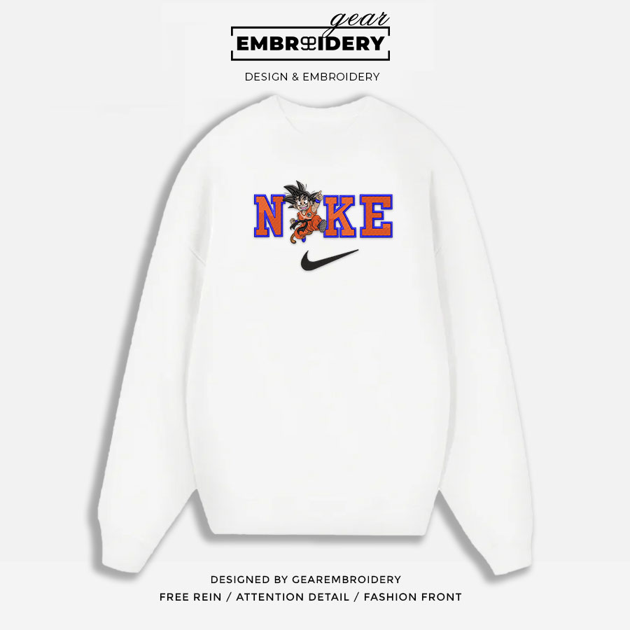 Kid goku nike nike Dragon Ball Anime Embroidered Design Personalized Embroidered T Shirt Sweatshirt Hoodie Clothing DB063