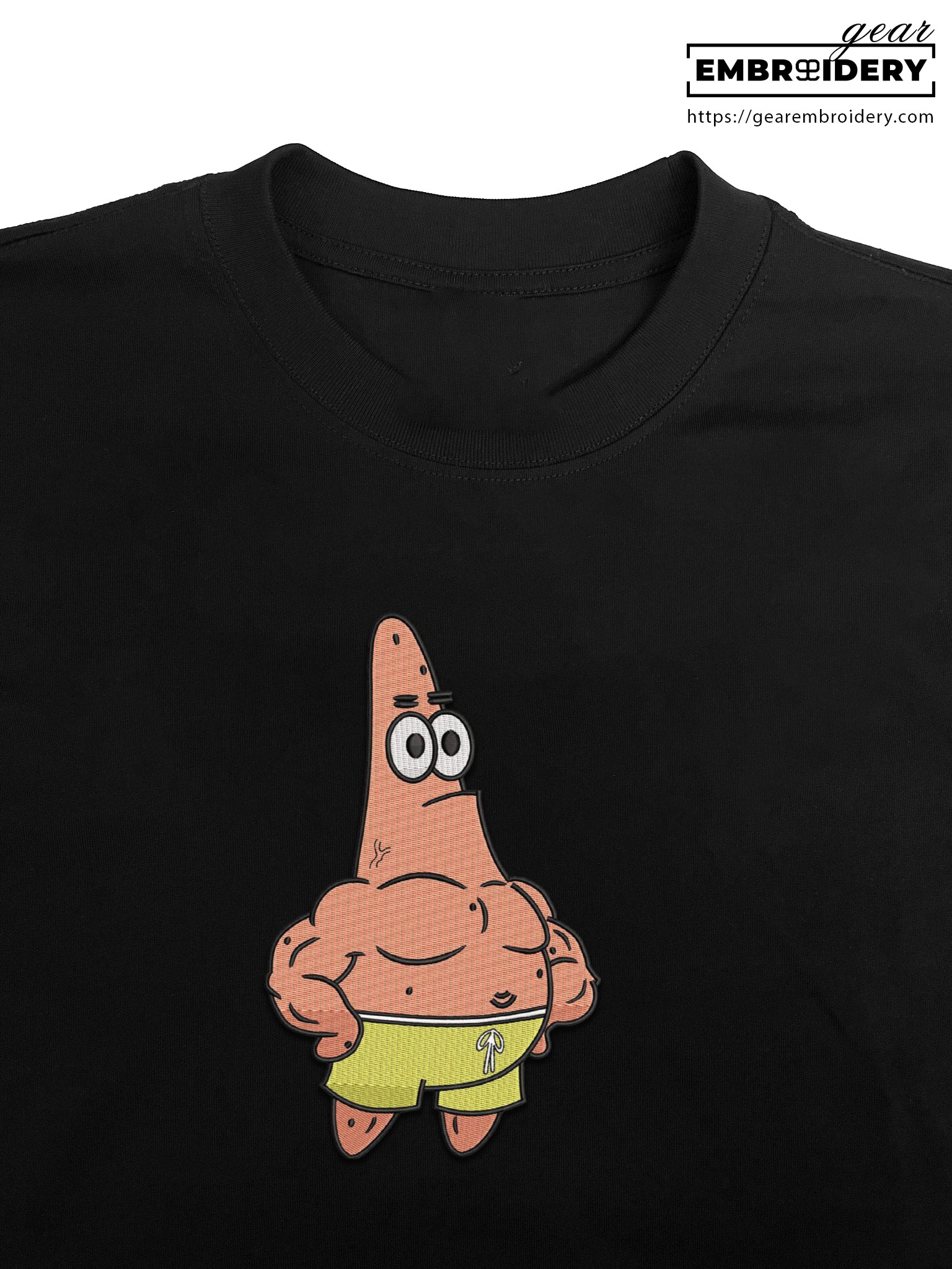Patrick body Spongebob Squarepants Embroidered Design Personalized Embroidered T Shirt Sweatshirt Hoodie Clothing SS002