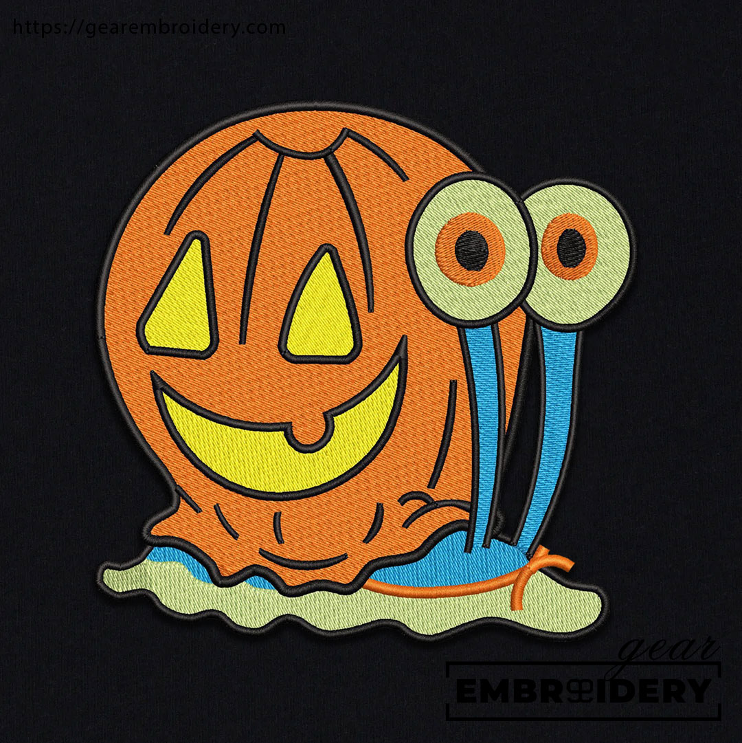 Pumpkin snail Spongebob Squarepants Embroidered Design Personalized Embroidered T Shirt Sweatshirt Hoodie Clothing SS007