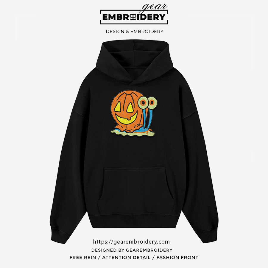 Pumpkin snail Spongebob Squarepants Embroidered Design Personalized Embroidered T Shirt Sweatshirt Hoodie Clothing SS007