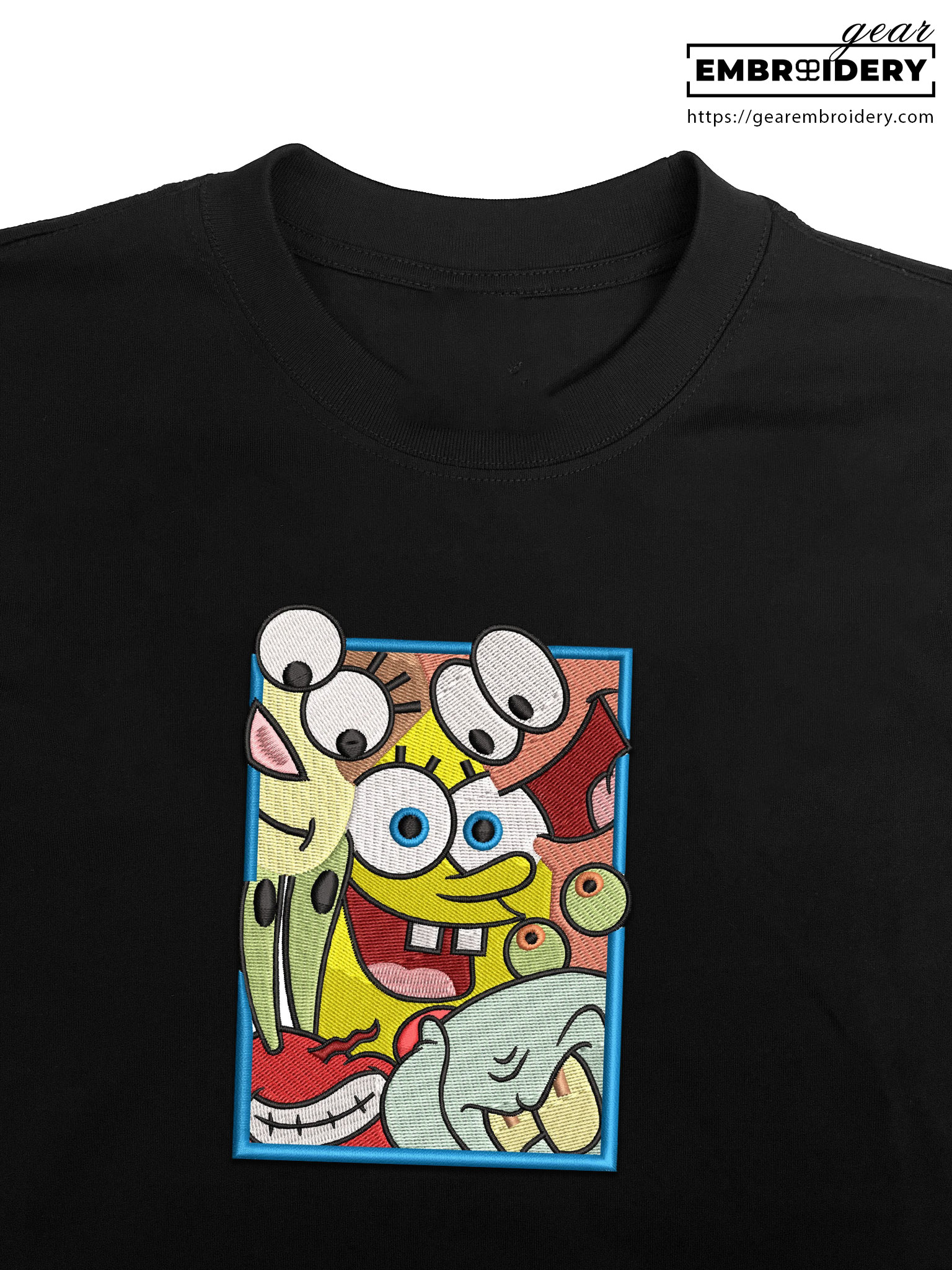 Spongebob gang Spongebob Squarepants Embroidered Design Personalized Embroidered T Shirt Sweatshirt Hoodie Clothing SS010