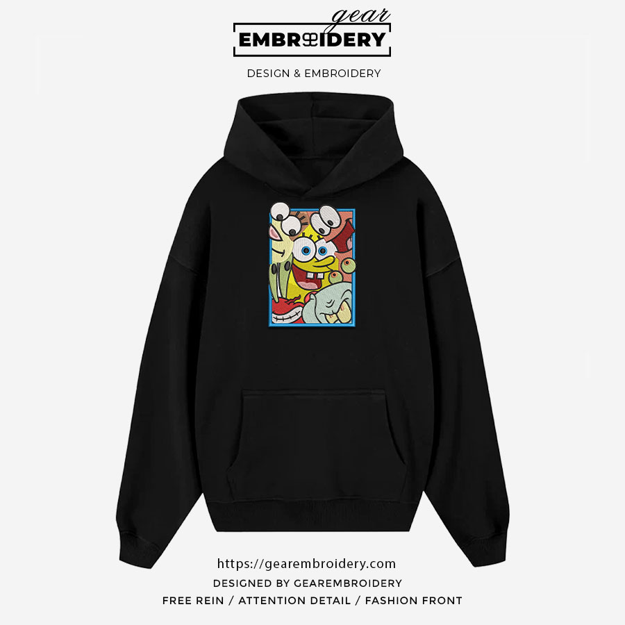 Spongebob gang Spongebob Squarepants Embroidered Design Personalized Embroidered T Shirt Sweatshirt Hoodie Clothing SS010