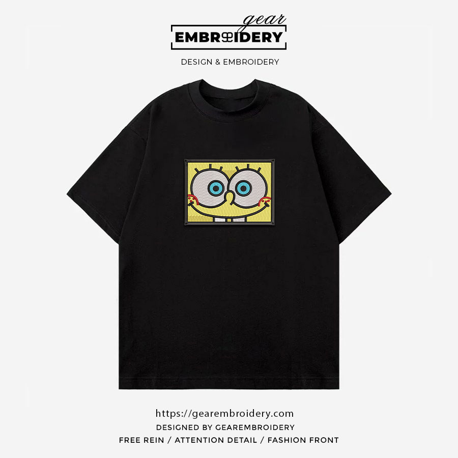 Spongebob potrait Spongebob Squarepants Embroidered Design Personalized Embroidered T Shirt Sweatshirt Hoodie Clothing SS011