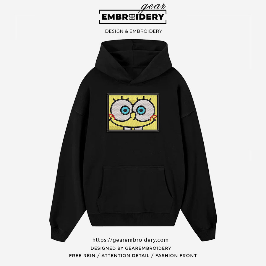 Spongebob potrait Spongebob Squarepants Embroidered Design Personalized Embroidered T Shirt Sweatshirt Hoodie Clothing SS011