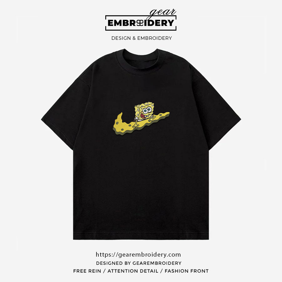 Spongebob swoosh Spongebob Squarepants Embroidered Design Personalized Embroidered T Shirt Sweatshirt Hoodie Clothing SS013