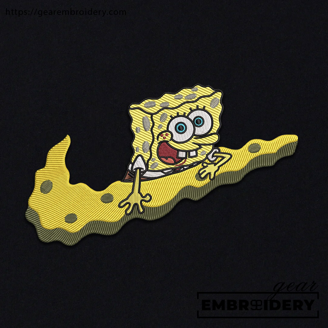 Spongebob swoosh Spongebob Squarepants Embroidered Design Personalized Embroidered T Shirt Sweatshirt Hoodie Clothing SS013