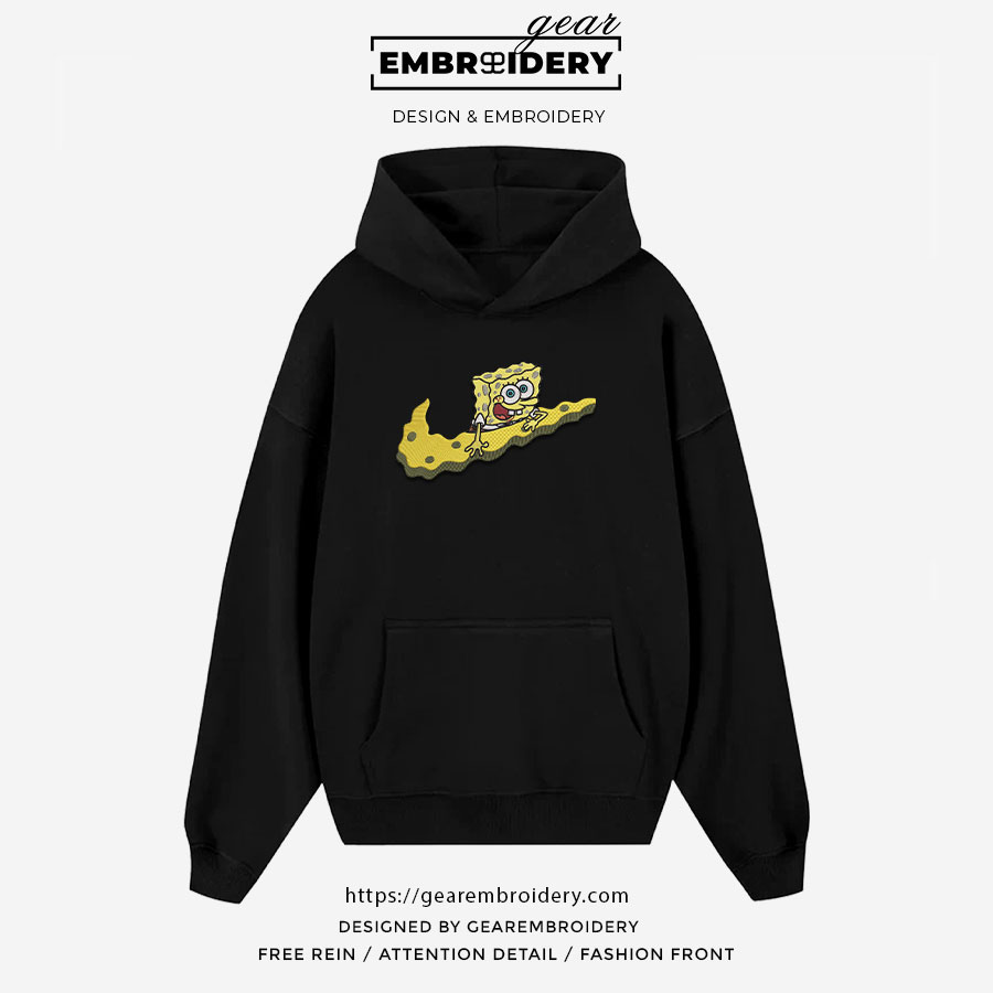 Spongebob swoosh Spongebob Squarepants Embroidered Design Personalized Embroidered T Shirt Sweatshirt Hoodie Clothing SS013