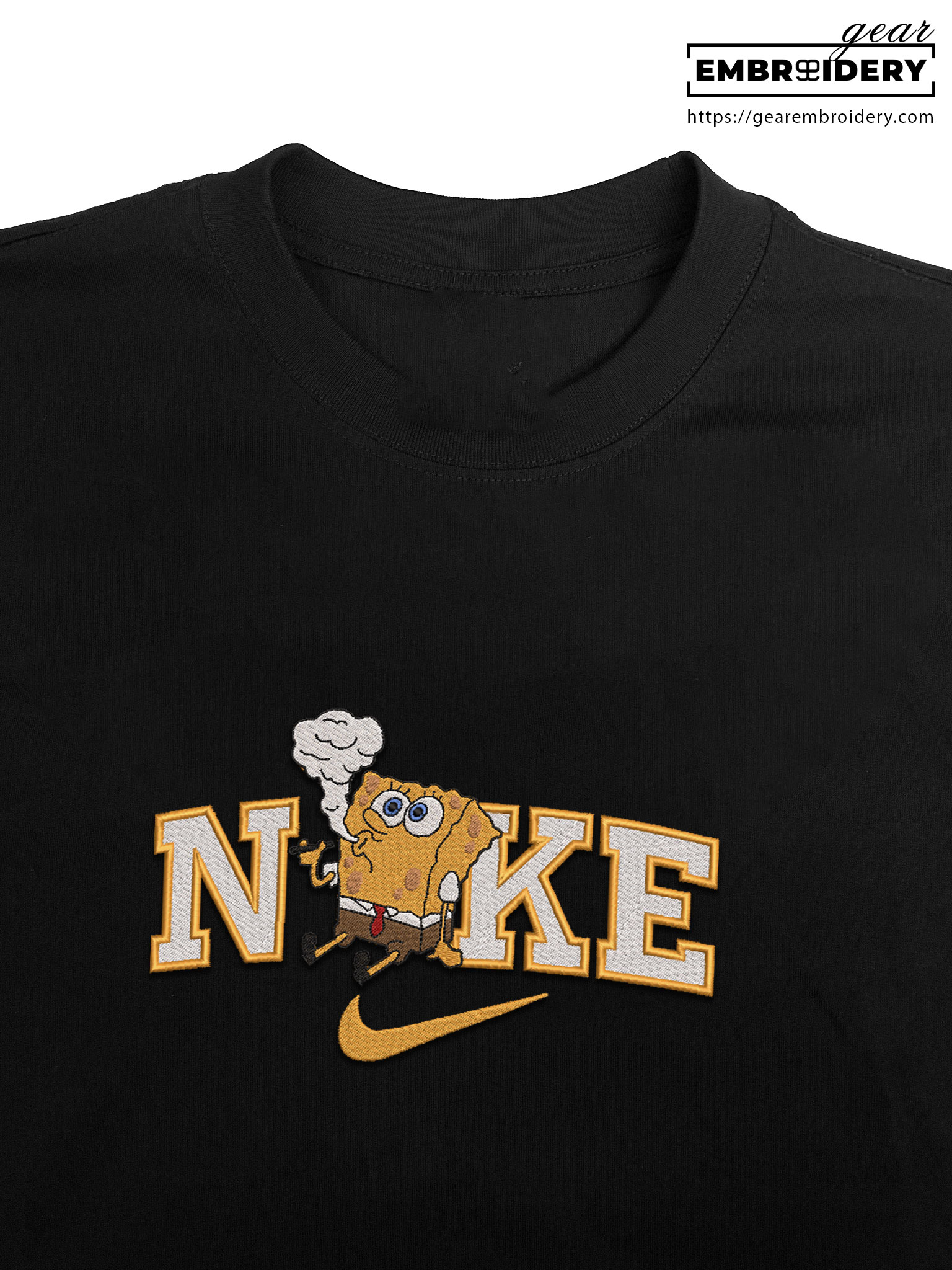 Spongebob swoosh Spongebob Squarepants Embroidered Design Personalized Embroidered T Shirt Sweatshirt Hoodie Clothing SS014