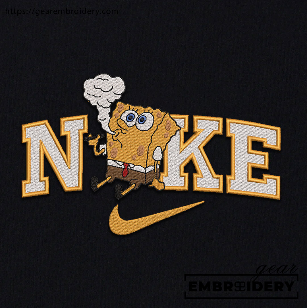 Spongebob swoosh Spongebob Squarepants Embroidered Design Personalized Embroidered T Shirt Sweatshirt Hoodie Clothing SS014