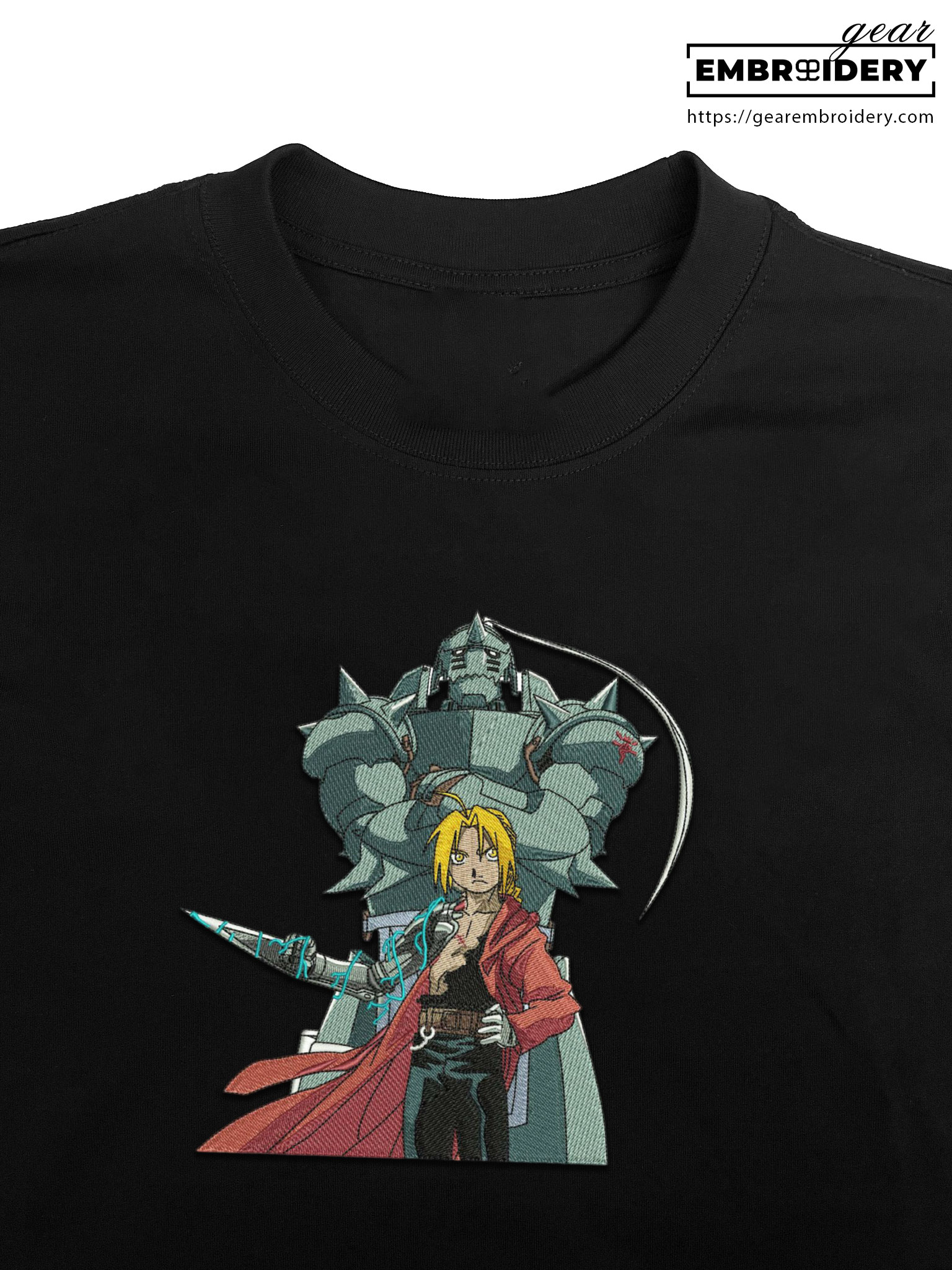 Edward elric Fullmetal Alchemist Anime Embroidered Design Personalized Embroidered T Shirt Sweatshirt Hoodie Clothing FA005