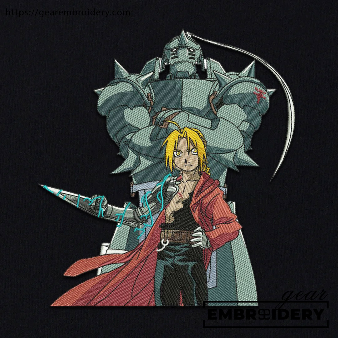 Edward elric Fullmetal Alchemist Anime Embroidered Design Personalized Embroidered T Shirt Sweatshirt Hoodie Clothing FA005