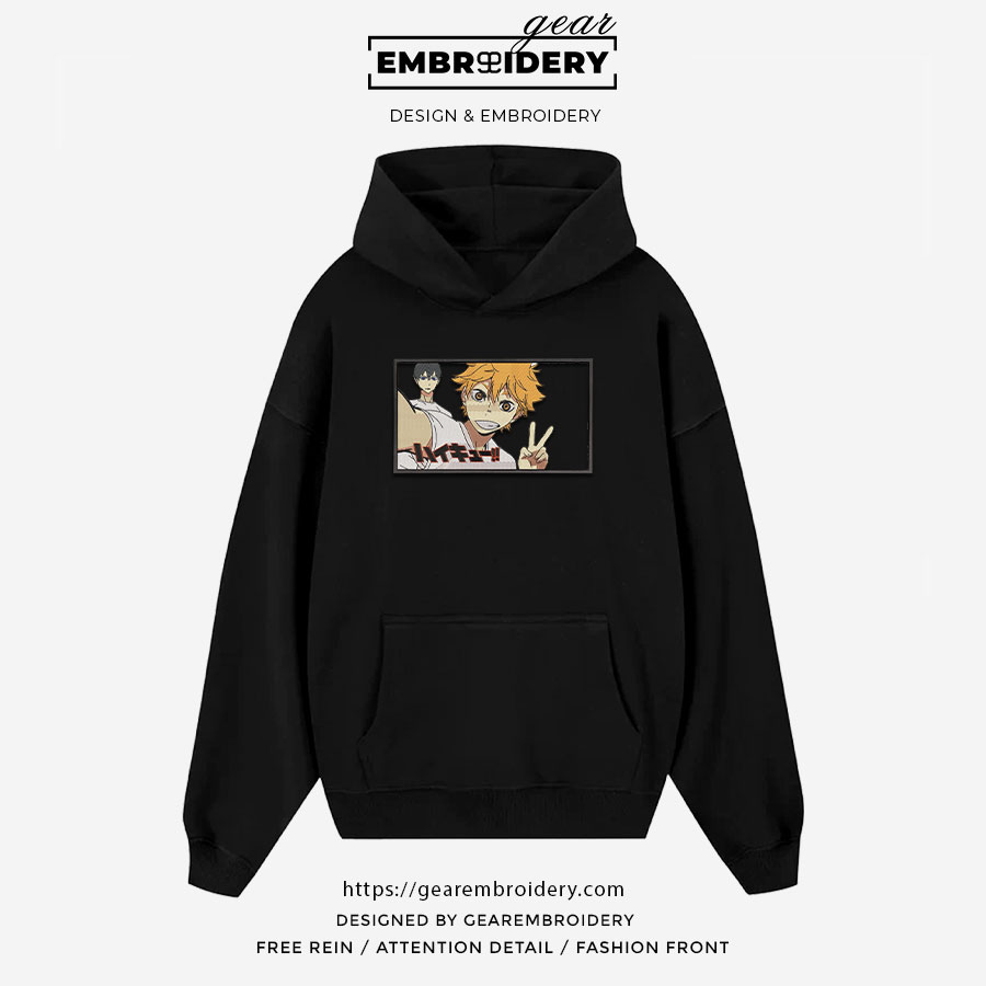 Hinata kageyama Haikyuu Anime Embroidered Design Personalized Embroidered T Shirt Sweatshirt Hoodie Clothing HK003