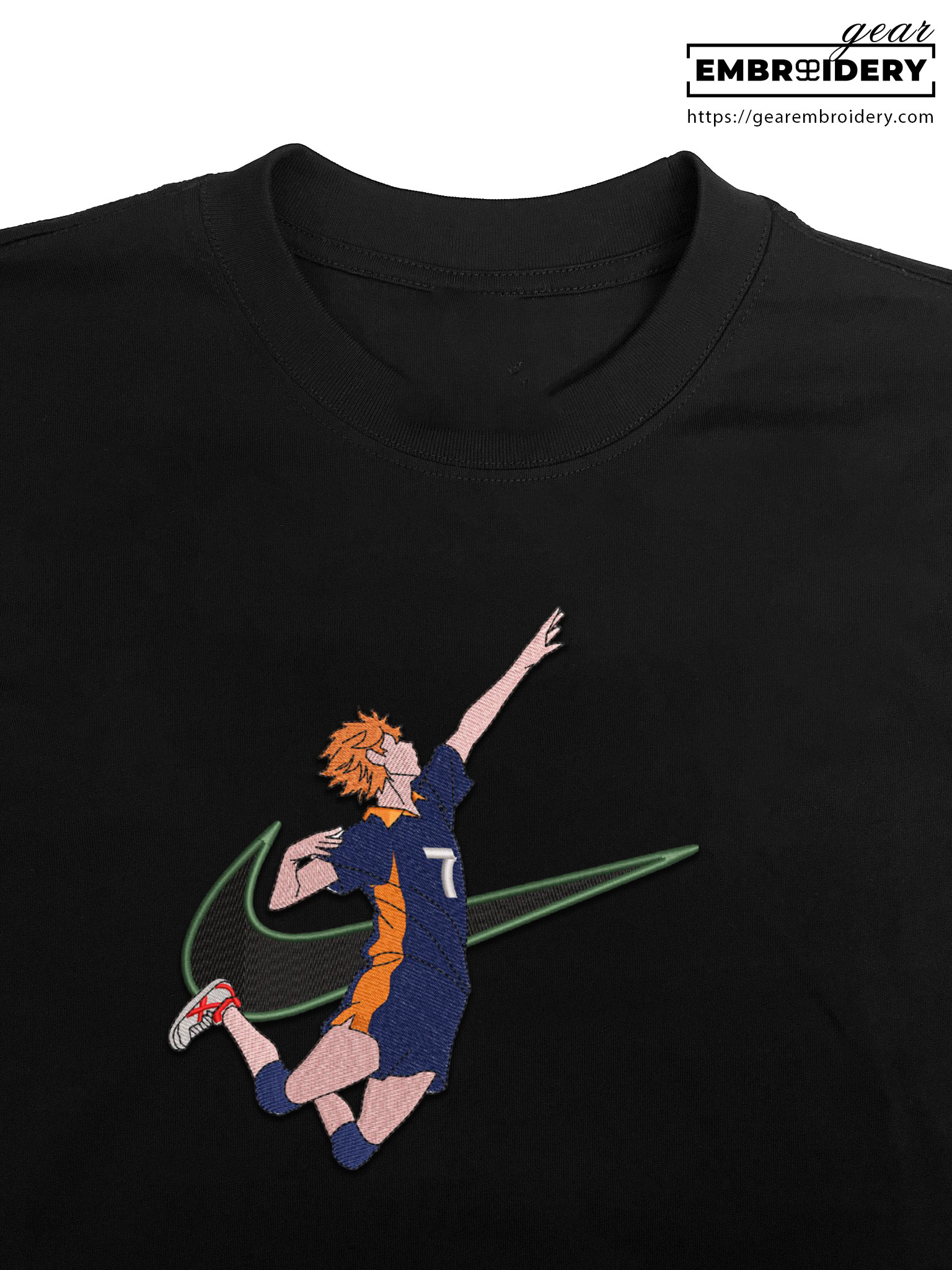 Hinata swoosh nike Haikyuu Anime Embroidered Design Personalized Embroidered T Shirt Sweatshirt Hoodie Clothing HK006