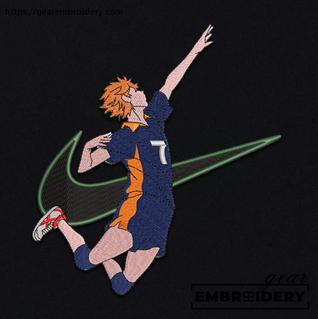 Hinata swoosh nike Haikyuu Anime Embroidered Design Personalized Embroidered T Shirt Sweatshirt Hoodie Clothing HK006