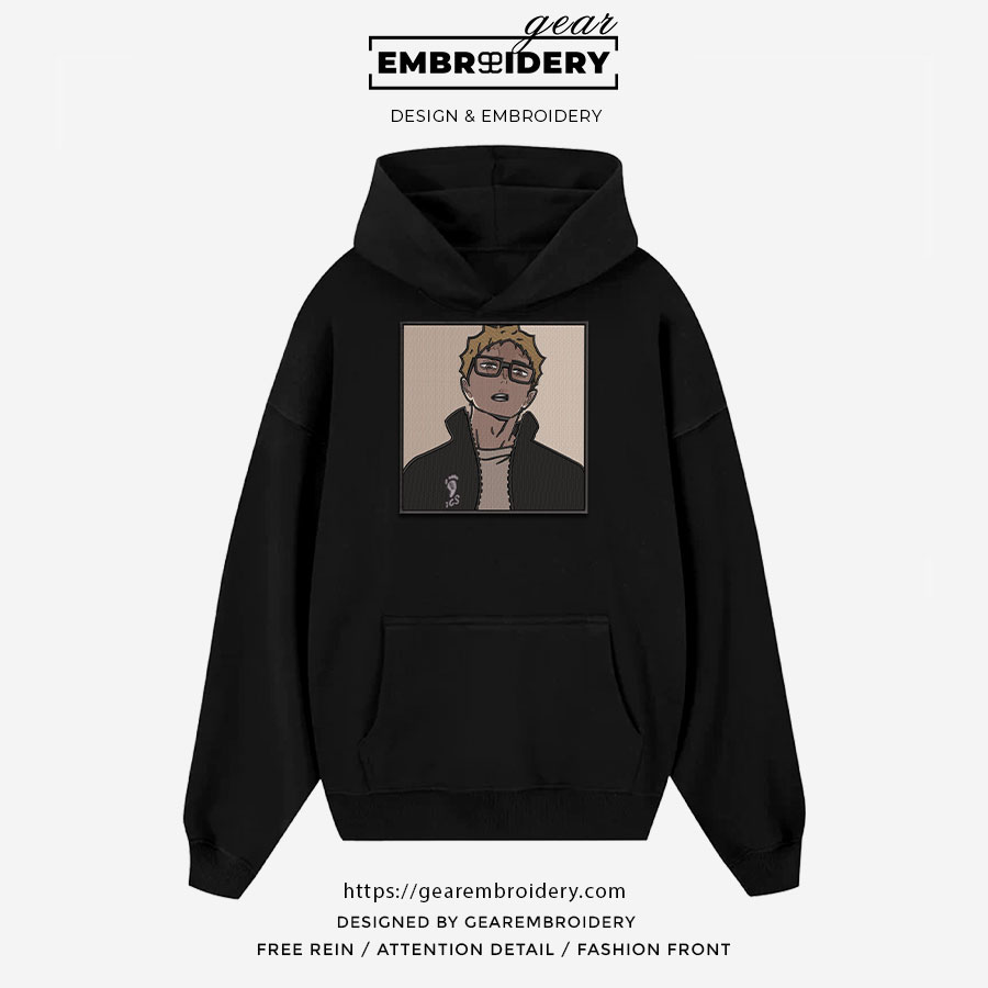 Kei tsukishima Haikyuu Anime Embroidered Design Personalized Embroidered T Shirt Sweatshirt Hoodie Clothing HK008