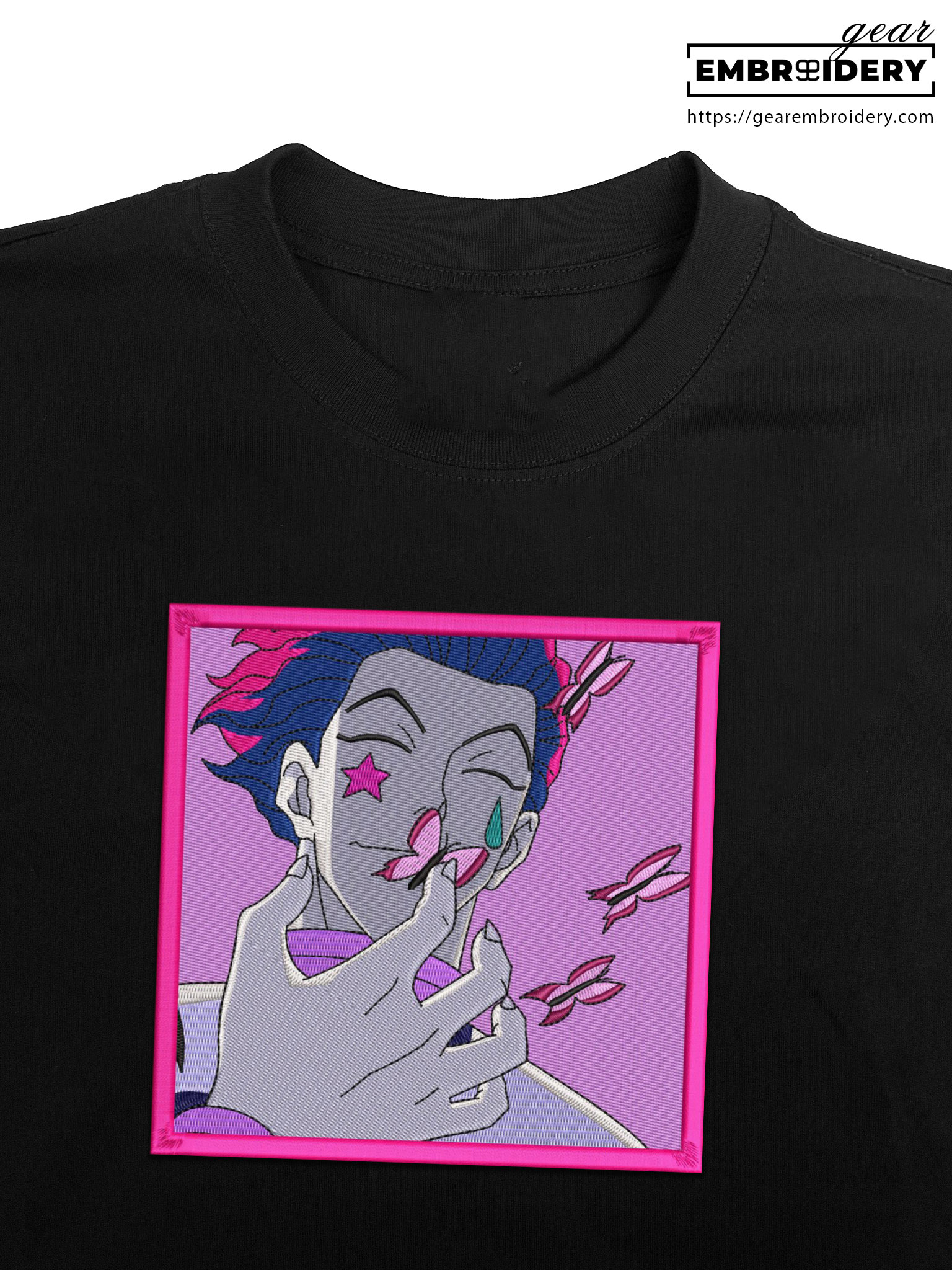 Hisoka butterflies Hunter x Hunter Anime Embroidered Design Personalized Embroidered T Shirt Sweatshirt Hoodie Clothing HXH022