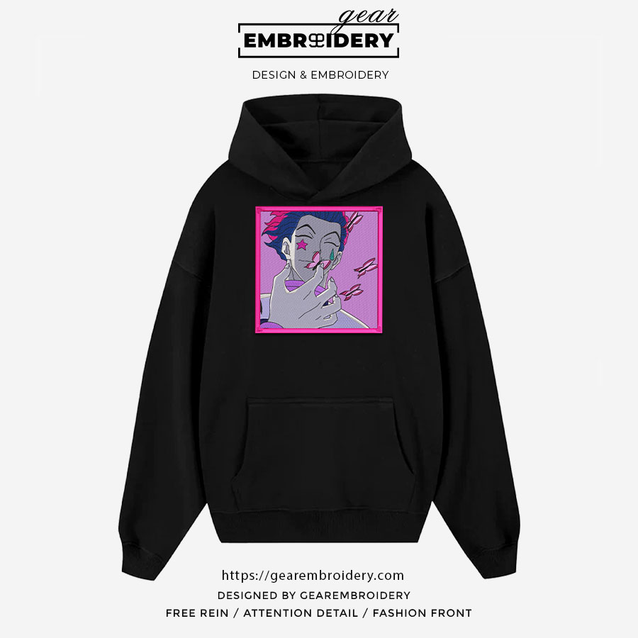 Hisoka butterflies Hunter x Hunter Anime Embroidered Design Personalized Embroidered T Shirt Sweatshirt Hoodie Clothing HXH022