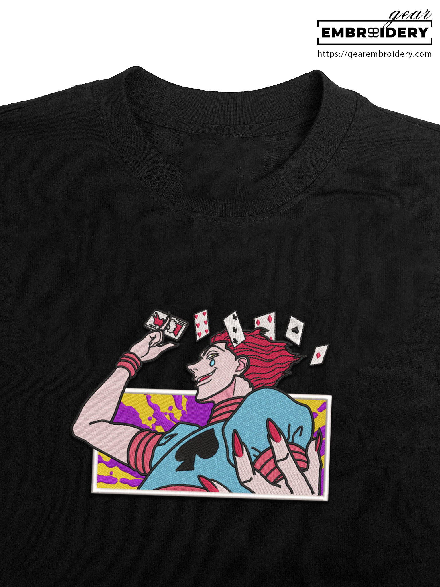 Hisoka cards Hunter x Hunter Anime Embroidered Design Personalized Embroidered T Shirt Sweatshirt Hoodie Clothing HXH023