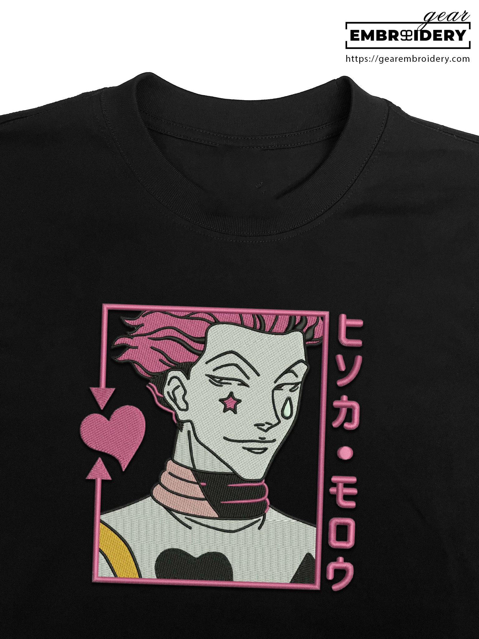 Hisoka Hunter x Hunter Anime Embroidered Design Personalized Embroidered T Shirt Sweatshirt Hoodie Clothing HXH024