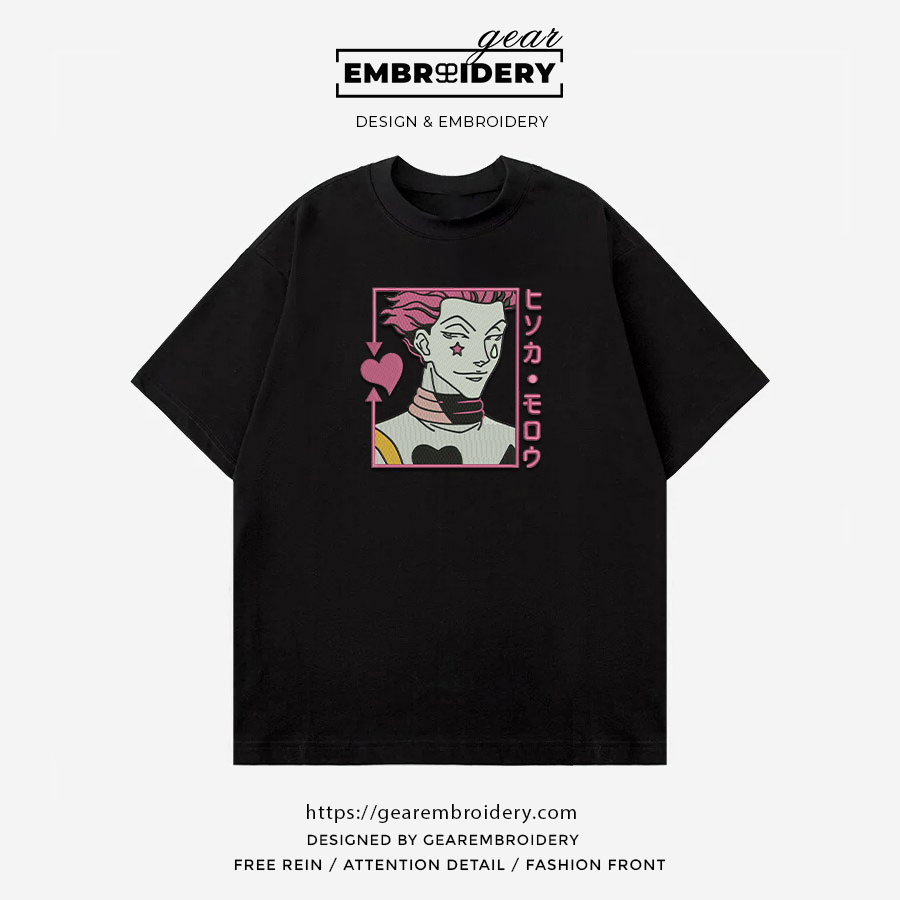 Hisoka Hunter x Hunter Anime Embroidered Design Personalized Embroidered T Shirt Sweatshirt Hoodie Clothing HXH024