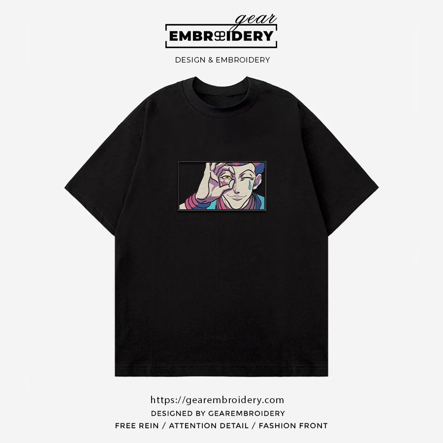 Hisoka Hunter x Hunter Anime Embroidered Design Personalized Embroidered T Shirt Sweatshirt Hoodie Clothing HXH026