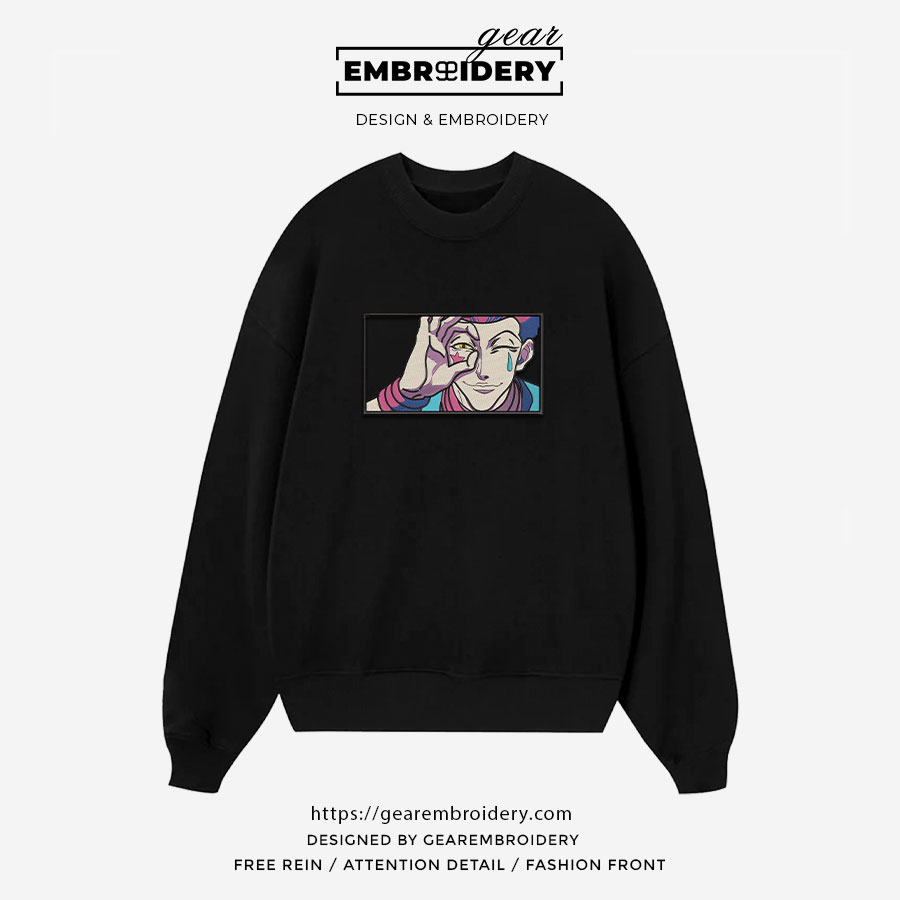 Hisoka Hunter x Hunter Anime Embroidered Design Personalized Embroidered T Shirt Sweatshirt Hoodie Clothing HXH026