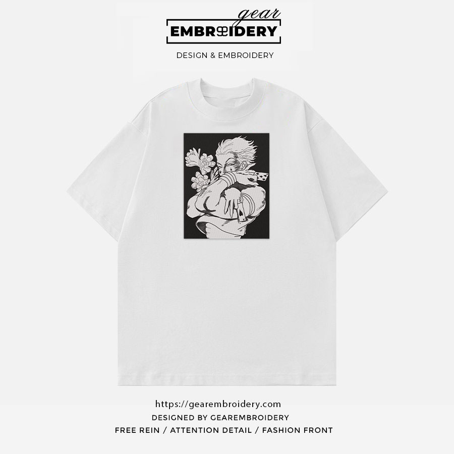 Hisoka Hunter x Hunter Anime Embroidered Design Personalized Embroidered T Shirt Sweatshirt Hoodie Clothing HXH027