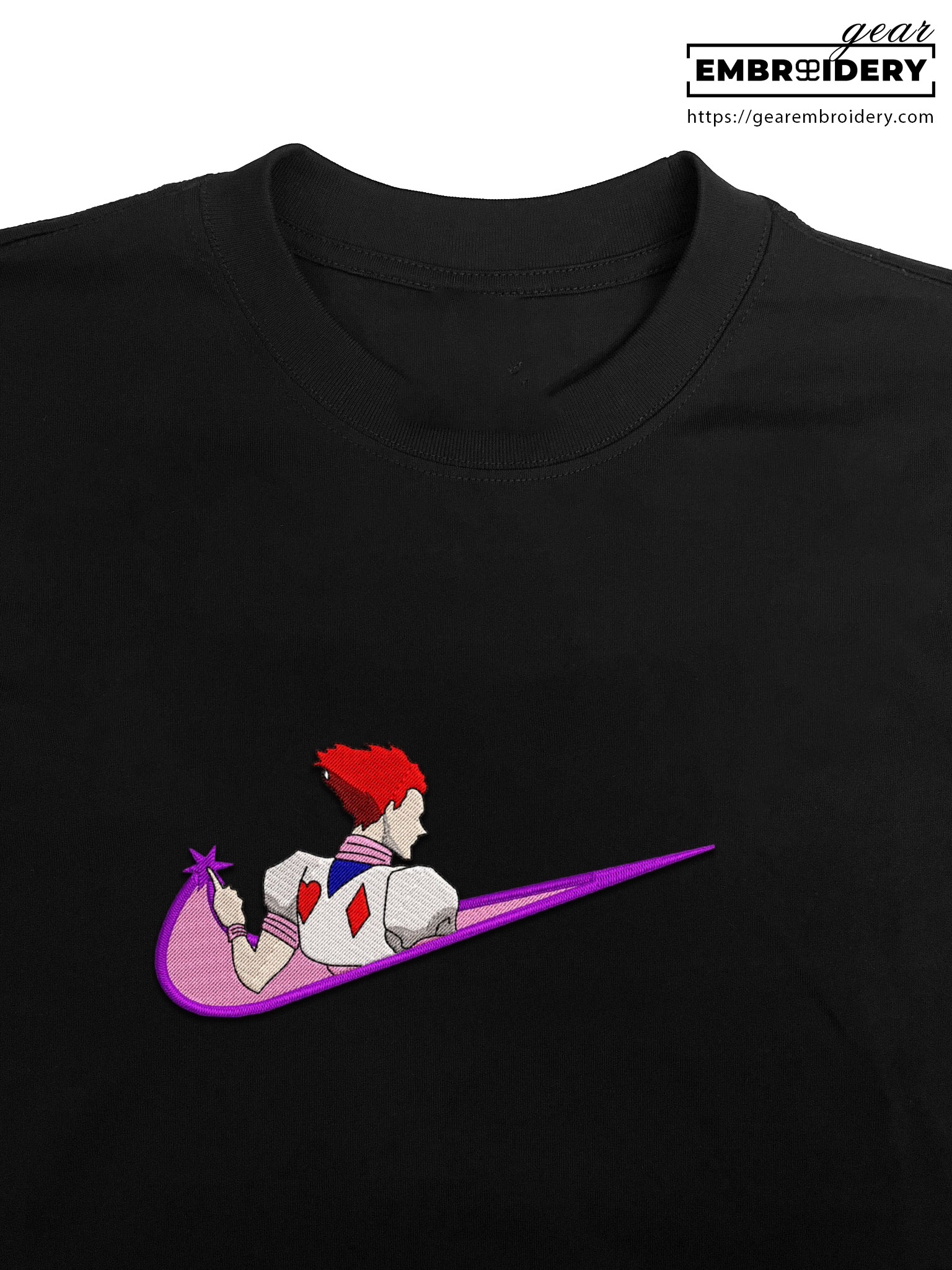 Hisoka swoosh Hunter x Hunter Nike Anime Embroidered Design Personalized Embroidered T Shirt Sweatshirt Hoodie Clothing HXH032