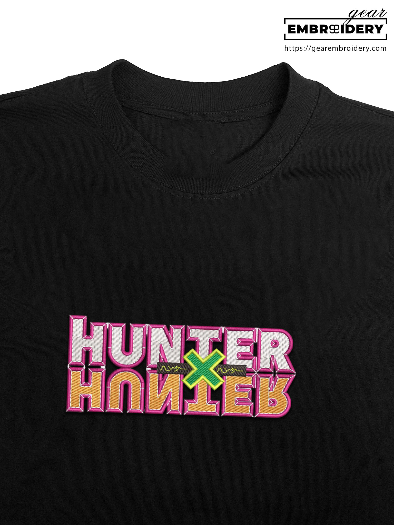 Hunter x hunter logo Hunter x Hunter Anime Embroidered Design Personalized Embroidered T Shirt Sweatshirt Hoodie Clothing HXH034