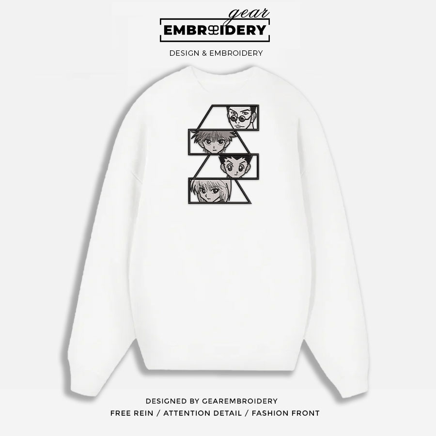Hxh characters Hunter x Hunter Anime Embroidered Design Personalized Embroidered T Shirt Sweatshirt Hoodie Clothing HXH035