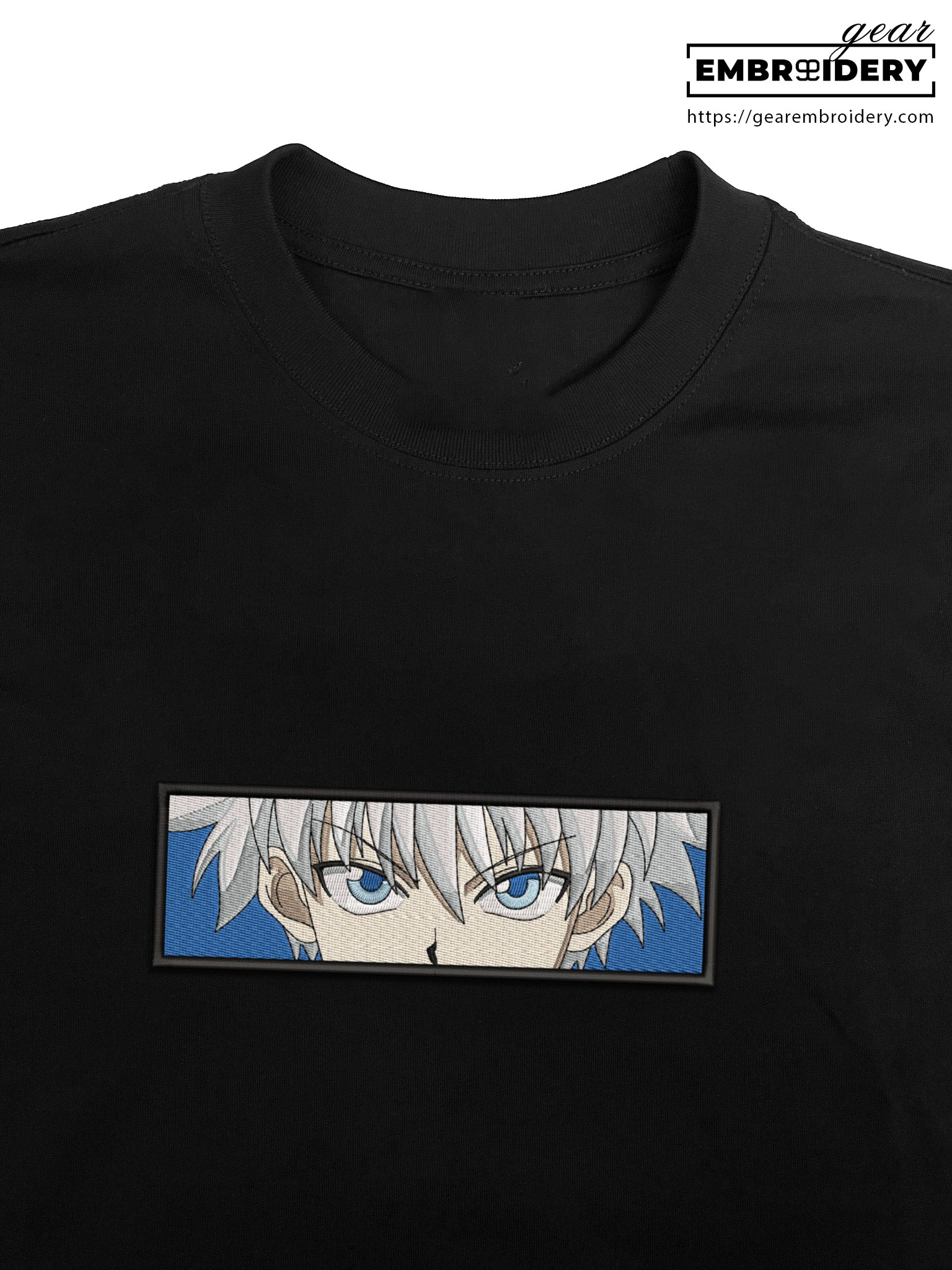 Killua eyes Hunter x Hunter Anime Embroidered Design Personalized Embroidered T Shirt Sweatshirt Hoodie Clothing HXH044