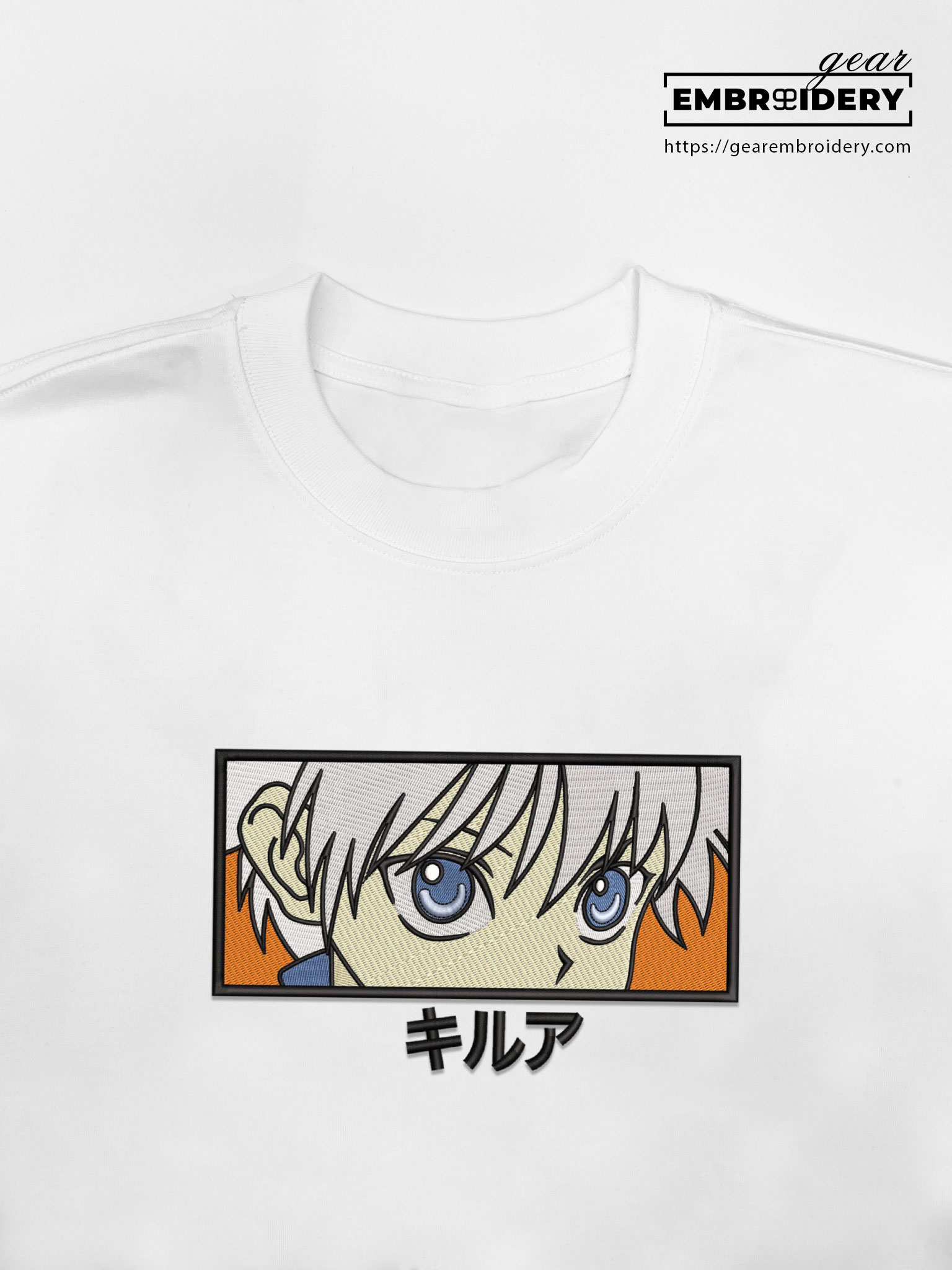 Killua eyes Hunter x Hunter Anime Embroidered Design Personalized Embroidered T Shirt Sweatshirt Hoodie Clothing HXH045