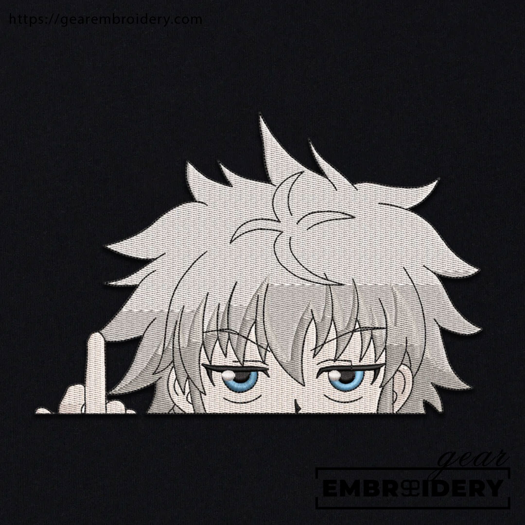 Killua finger Hunter x Hunter Anime Embroidered Design Personalized Embroidered T Shirt Sweatshirt Hoodie Clothing HXH047