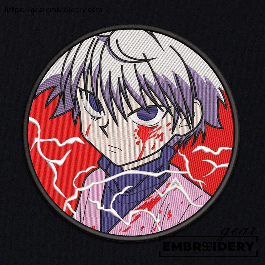 Killua Hunter x Hunter Anime Embroidered Design Personalized Embroidered T Shirt Sweatshirt Hoodie Clothing HXH041