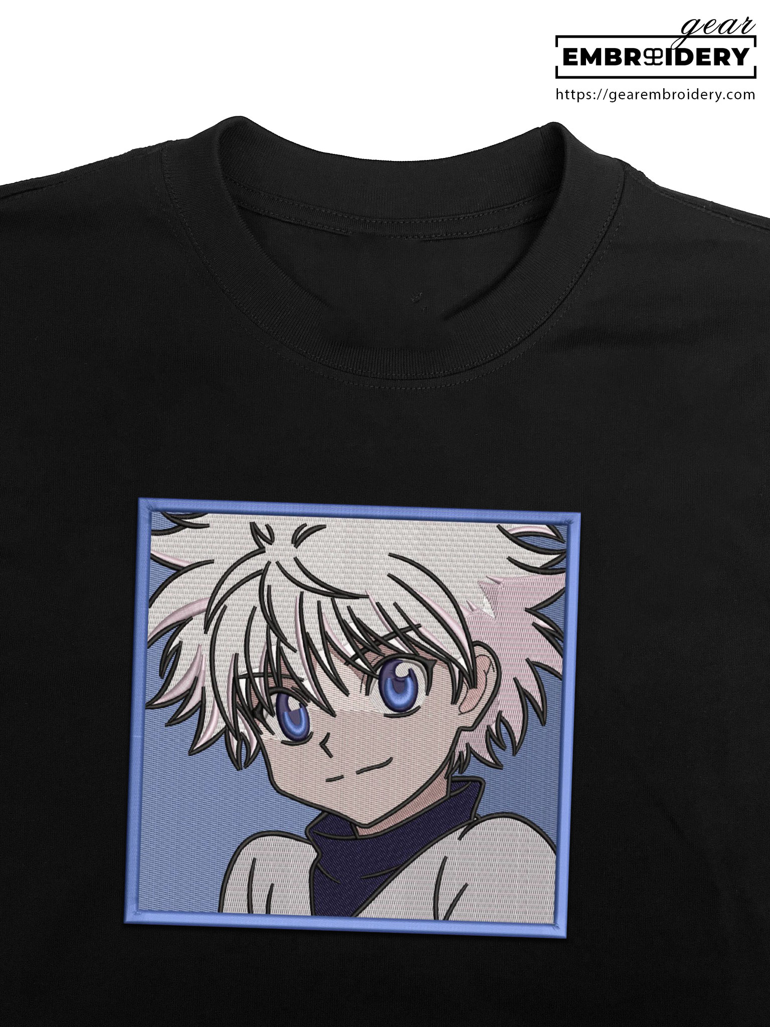 Killua Hunter x Hunter Anime Embroidered Design Personalized Embroidered T Shirt Sweatshirt Hoodie Clothing HXH042