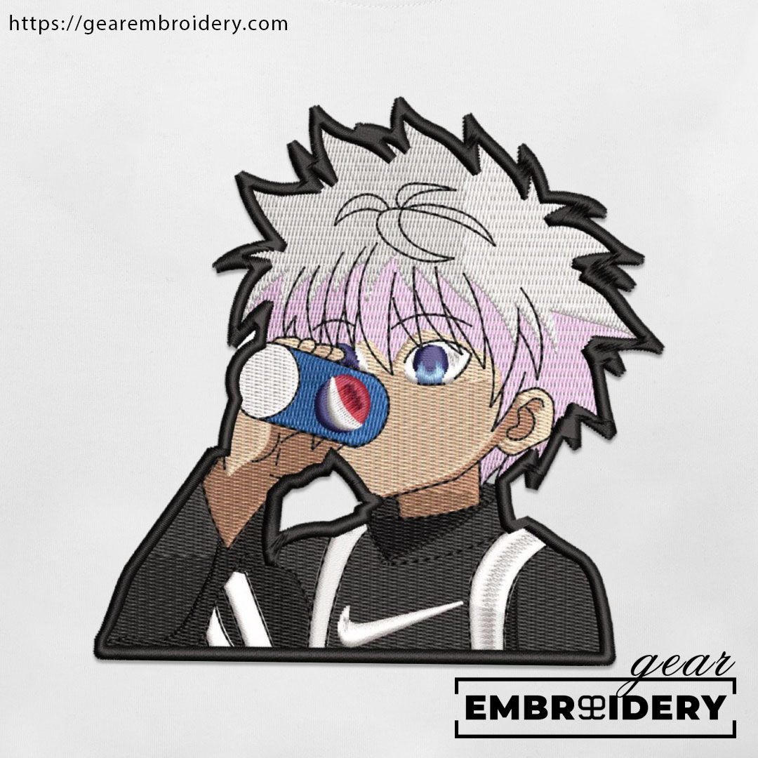 Killua juice Hunter x Hunter Anime Embroidered Design Personalized Embroidered T Shirt Sweatshirt Hoodie Clothing HXH048